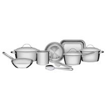 Jogo De Panelas 7 Peças Allegra Aço Inox Colher e Pegador Tramontina Jogo De Panelas 7 Peças Allegra Aço Inox Colher e Pegador Tramontina