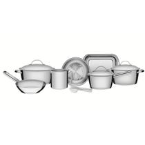 Jogo De Panelas 7 Peças Allegra Inox Com Pegador Tramontina