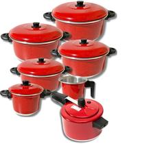 Jogo De Panelas 7 Peças Alumínio Com Panela De Pressão