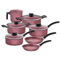Jogo De Panelas 7 Peças Em Alumínio Com Revestimento Interno E Externo Rosa Tramontina 20297/461 Jogo De Panelas 7 Peças Em Alumínio Com Revestimento Interno E Externo Rosa Tramontina 20297/461