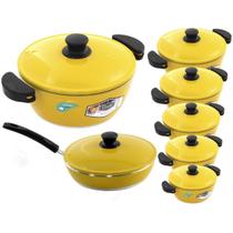 Jogo De Panelas 7 Peças Gulê Alumínio Fundido Amarelo