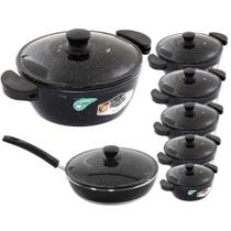 Jogo De Panelas 7 Peças Gulê Alumínio Fundido Preto Jogo De Panelas 7 Peças Gulê Alumínio Fundido Preto