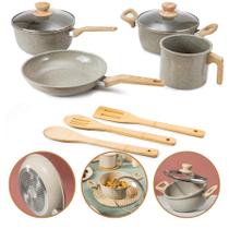 Jogo de Panelas 7 Peças Premium Revestimento Cerâmico Antiaderente Indução Oster