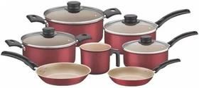 Jogo de Panelas 7 Peças Tramontina Turim Alumínio Vermelho Jogo de Panelas 7 Peças Tramontina Turim Alumínio Vermelho