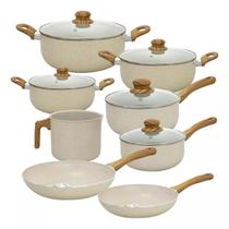 Jogo de panelas 8 pcs vanilla revestimento ceramico sahara 2mm