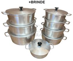 Jogo De Panelas 8 Peças Alumínio Batido Fundido Tampa Pesada Jogo De Panelas 8 Peças Alumínio Batido Fundido Tampa Pesada