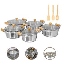 Jogo de Panelas 8 Peças Alumínio Fundido Grosso Batido Polido