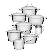 Jogo De Panelas 8 Peças Inox Fundo Triplo Allegra Tramontina