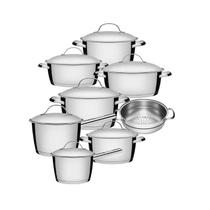 Jogo De Panelas 8 Peças Inox Fundo Triplo Allegra Tramontina