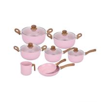 Jogo De Panelas 8 Peças Rosa Rev. Cerâmico Sahara Casambiente