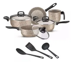 Jogo De Panelas 8 Peças Teflon Antiaderente C Tampa De Vidro Jogo De Panelas 8 Peças Teflon Antiaderente C Tampa De Vidro