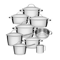 Jogo De Panelas 9 Peças Inox Fundo Triplo Allegra Tramontina Jogo De Panelas 9 Peças Inox Fundo Triplo Allegra Tramontina