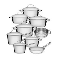Jogo De Panelas 9 Peças Inox Fundo Triplo Allegra Tramontina Jogo De Panelas 9 Peças Inox Fundo Triplo Allegra Tramontina