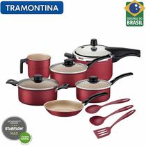 Jogo de Panelas 9 Peças Tramontina com Panela de Pressão e Utensílios