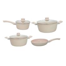 Jogo de Panelas A5 Parma Cerâmica Indução Bege 4 Peças