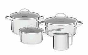 Jogo de panelas aço inox 4 pç. Tramontina