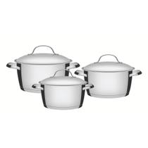 Jogo De Panelas Aço Inox Allegra 3 Peças Tramontina Jogo De Panelas Aço Inox Allegra 3 Peças Tramontina