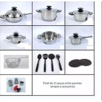 Jogo De Panelas Aço Inox Cirúrgico Desing Alemão