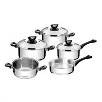 Jogo de Panelas Aço Inox Solar Baquelite 5 Peças Tramontina Jogo de Panelas Aço Inox Solar Baquelite 5 Peças Tramontina