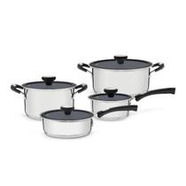 Jogo de Panelas Aço Inox Solar Cerâmic 4 Peças Tramontina Jogo de Panelas Aço Inox Solar Cerâmic 4 Peças Tramontina