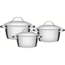 Jogo de Panelas Allegra 3 Peças Aço Inox Fundo Triplo Tramontina Jogo de Panelas Allegra 3 Peças Aço Inox Fundo Triplo Tramontina