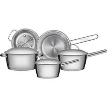 Jogo de Panelas Allegra 5 Peças com Fundo Triplo e Tampas em Aço Inox Tramontina - 65650280