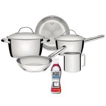 Jogo de Panelas Allegra 5pçs com Pasta de Polir Tramontina