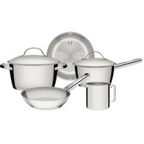 Jogo de Panelas Allegra Inox com Fundo Triplo e 5 Peças - 65660280 - TRAMONTINA