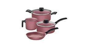 Jogo de Panelas Alumínio Antiaderente 4 Pc Rosa - Tramontina