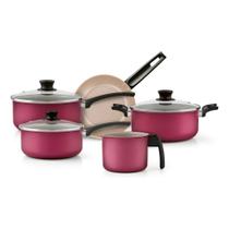 Jogo De Panelas Alumínio Antiaderente Panelux Cereja 5 Peças