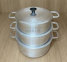 Jogo De Panelas Alumínio Batido Fundido 3 Peças N18 Ao 22 Tampa Grossa Jogo De Panelas Alumínio Batido Fundido 3 Peças N18 Ao 22 Tampa Grossa