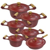 Jogo de Panelas Alumínio Batido Fundido 6 Peças Craquelada Grossa com Tampa De Alumínio Jogo de Panelas Alumínio Batido Fundido 6 Peças Craquelada Grossa com Tampa De Alumínio