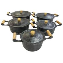 Jogo de Panelas Alumínio Batido Fundido 6 Peças Craquelada Grossa com Tampa de Alumínio Jogo de Panelas Alumínio Batido Fundido 6 Peças Craquelada Grossa com Tampa de Alumínio