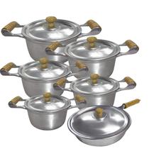 Jogo de Panelas Alumínio Batido Fundido 6 Peças Polida Grossa com Tampa de Alumínio Jogo de Panelas Alumínio Batido Fundido 6 Peças Polida Grossa com Tampa de Alumínio