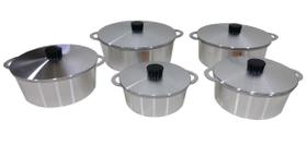 Jogo De Panelas Alumínio Batido Fundido Tampa Pesada Belmar