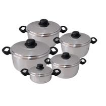 Jogo De Panelas Alumínio Conjunto Caçarolas Polido 5 Peças