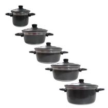 Jogo De Panelas Alumínio Craqueado 5 Peças