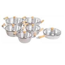 Jogo De Panelas Alumínio Fundido Polido E Frigideira 6 Peças Jogo De Panelas Alumínio Fundido Polido E Frigideira 6 Peças