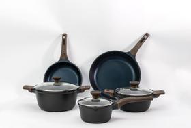 Jogo De Panelas Alumínio Fundido Revest. Cerâmico 5 Peças