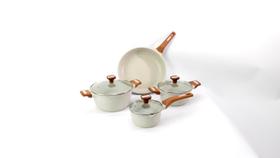 Jogo De Panelas Alumínio Fundido Revestimento Cerâmico 4pçs Bianco