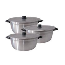 Jogo de Panelas Alumínio Grandes Hotel Feijoada 3 peças Jogo de Panelas Alumínio Grandes Hotel Feijoada 3 peças