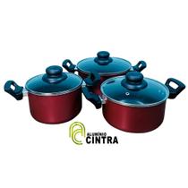 Jogo de Panelas Aluminio Grosso Antiaderente Cintraflon 3 peças 16x20cm Jogo de Panelas Aluminio Grosso Antiaderente Cintraflon 3 peças 16x20cm
