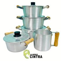 Jogo De Panelas Alumínio Grosso Polido + Canecão Kit 5peças Jogo De Panelas Alumínio Grosso Polido + Canecão Kit 5peças