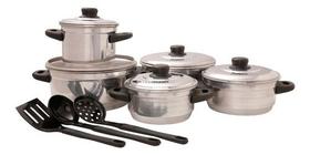 Jogo De Panelas Alumínio Polido 5 peças + Espátulas