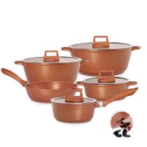 Jogo de Panelas Antiad 5 Peça Graniflon Laranja Moda do Chef