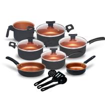 Jogo De Panelas Antiaderente 10 Pçs Kit Conjunto Teflon Tampa de Vidro Várias Cores Durável Moderna Jogo De Panelas Antiaderente 10 Pçs Kit Conjunto Teflon Tampa de Vidro Várias Cores Durável Moderna