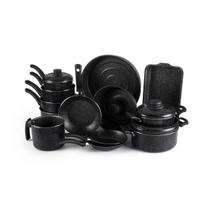 Jogo De Panelas Antiaderente 13 Peças Preto Nacional