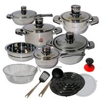 Jogo De Panelas Antiaderente 23 Peças Alemã Aço Cirúrgico Jogo De Panelas Antiaderente 23 Peças Alemã Aço Cirúrgico