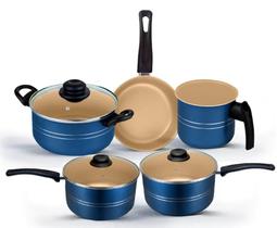 Jogo de Panelas Antiaderente 5 PC em Aluminio Polido Luxx Line