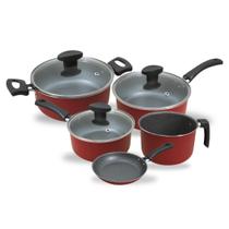 Jogo de Panelas Antiaderente 5 Peças Com Tampa de Vidro Alegrete Jogo de Panelas Antiaderente 5 Peças Com Tampa de Vidro Alegrete